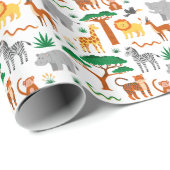 Schattige wilde dieren kinder inpakpapier (Rol Hoek)