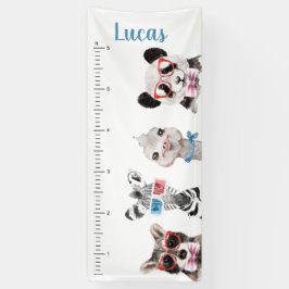 Schattige Wilde Dieren | Vinyl Groeimeter Banner
