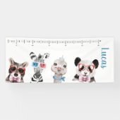 Schattige Wilde Dieren | Vinyl Groeimeter Banner (Horizontaal)