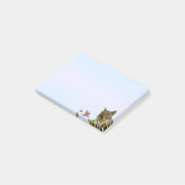 Schattige wilde eekhoorn op lichte blauwe gradiënt post-it® notes (Schuin)