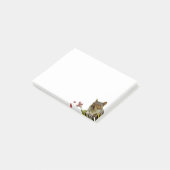 Schattige wilde eekhoorn op wit post-it® notes (Schuin)