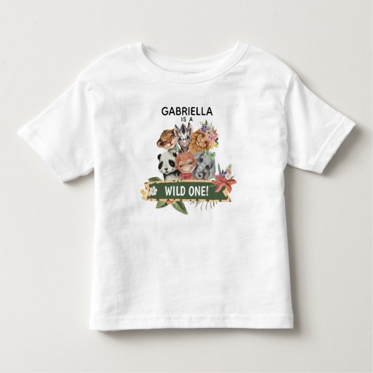 Schattige Wilde Eén Jungle Dieren  Kinder Shirts (Voorkant)