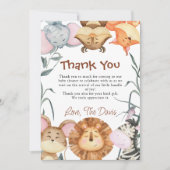 Schattige Wilde Eén Safari Dieren Bedankt Uitnodig Kaart (Voorkant)