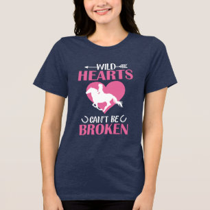 Schattige wilde harten paardenliefhebbers Tri-Blend shirt