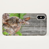 Schattige wilde konijn konijn *Personaliseer* Case-Mate iPhone Case (Achterkant (horizontaal))