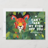 Schattige Wilde Liefde Oranje Tijger Valentijn Jun Feestdagenkaart (Voorkant)