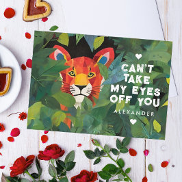 Schattige Wilde Liefde Oranje Tijger Valentijnsdag Feestdagenkaart