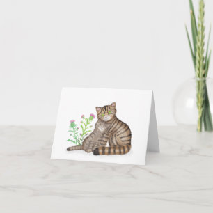 Schattige wilde Schotse kat en kitten lege kaart