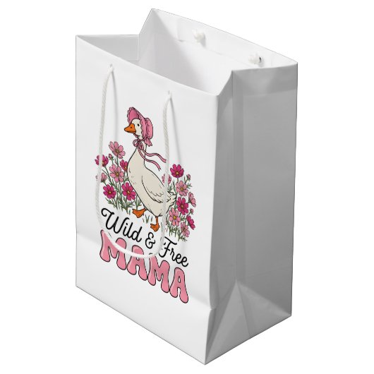 Schattige wilde vrije Mama Moederdag Medium Cadeauzakje (Voorkant Gekanteld)