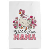 Schattige wilde vrije Mama Moederdag Medium Cadeauzakje (Achterkant)