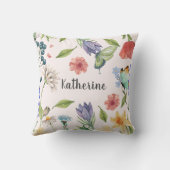 Schattige Wildflower Meisje Baby Kwekerij decor mo Kussen (Achterkant)