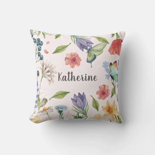 Schattige Wildflower Meisje Baby Kwekerij decor mo Kussen (Voorkant)