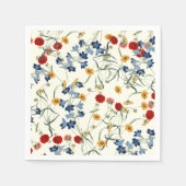 Schattige Wildflower Pattern op Wit Servet (Voorkant)