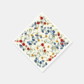 Schattige  Wildflower Pattern op Wit Servet (Hoek)