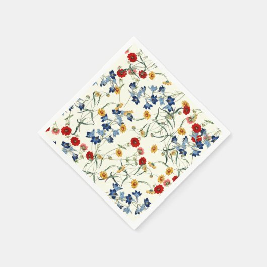 Schattige Wildflower Pattern op Wit Servet (Hoek)
