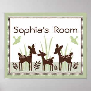 Schattige Willow Deer Family Poster/Print Poster