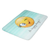 Schattige windenergie Emoji Face-Be altijd gelukki Badmat (Gekanteld)