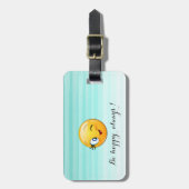 Schattige windenergie Emoji Face-Be altijd gelukki Bagagelabel (Voorkant verticaal)