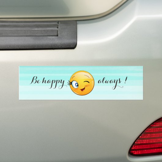 Schattige windenergie Emoji Face-Be altijd gelukki Bumpersticker (Op auto)