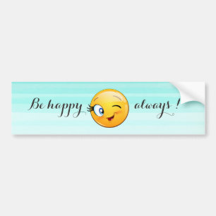 Schattige windenergie Emoji Face-Be altijd gelukki Bumpersticker