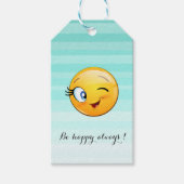 Schattige windenergie Emoji Face-Be altijd gelukki Cadeaulabel