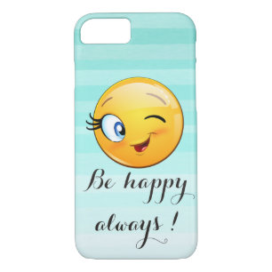 Schattige windenergie Emoji Face-Be altijd gelukki iPhone 8/7 Hoesje