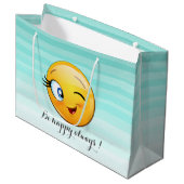 Schattige windenergie Emoji Face-Be altijd gelukki Groot Cadeauzakje (Voorkant Gekanteld)