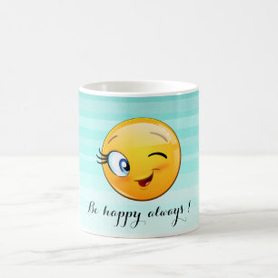 Schattige windenergie Emoji Face-Be altijd gelukki Koffiemok