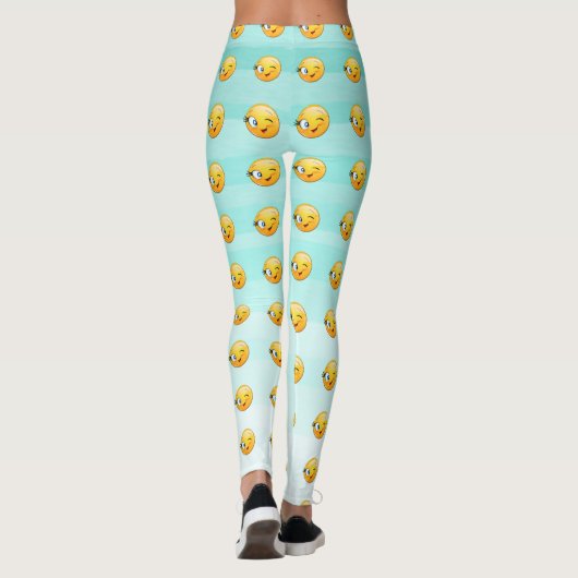 Schattige windenergie Emoji Face-Be altijd gelukki Leggings (Achterkant)