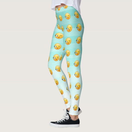 Schattige windenergie Emoji Face-Be altijd gelukki Leggings (Links)