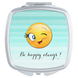 Schattige windenergie Emoji Face-Be altijd gelukki Makeup Spiegel