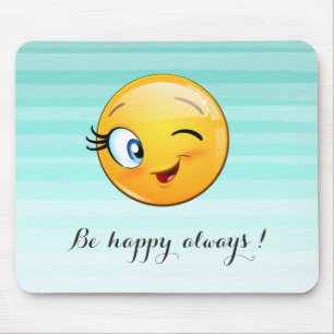 Schattige windenergie Emoji Face-Be altijd gelukki Muismat
