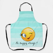 Schattige windenergie Emoji Face-Be altijd gelukki Schort (Voorkant)