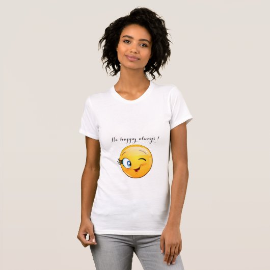 Schattige windenergie Emoji Face-Be altijd gelukki T-shirt (Voorkant volledig)