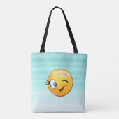 Schattige windenergie Emoji Face-Be altijd gelukki Tote Bag (Achterkant)