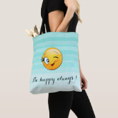 Schattige windenergie Emoji Face-Be altijd gelukki Tote Bag (Dichtbij)
