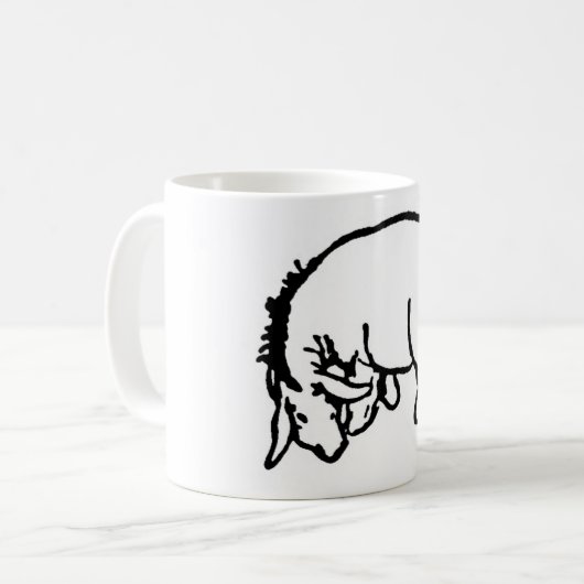 Schattige Winnie the Pooh Eeyore sketch Coffee Mok (Voorkant links)