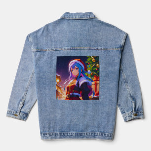 Schattige Winter Anime Meisje Denim Jas Denim Jacket