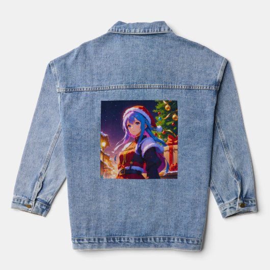 Schattige Winter Anime Meisje Denim Jas Denim Jacket (Achterkant)