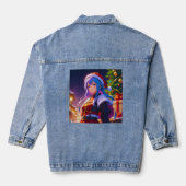 Schattige Winter Anime Meisje Denim Jas Jacket (Achterkant)