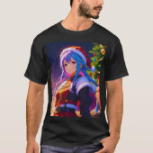 Schattige Winter Anime Meisje T-shirt (Voorkant)