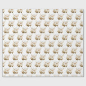 Schattige Winter Arctische Koe Cadeaupapier (Vlak)