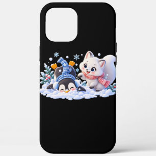 Schattige winter Arctische vos en pinguïn spelen i Case-Mate iPhone Case