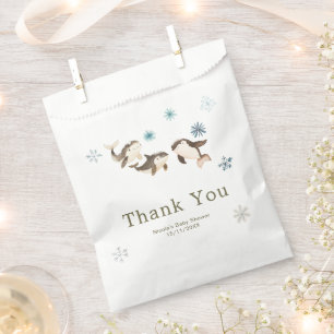 Schattige Winter Arctische Wal Baby Borrel Bedankzakje