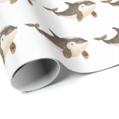 Schattige winter Arctische walvis Cadeaupapier (Rol Hoek)