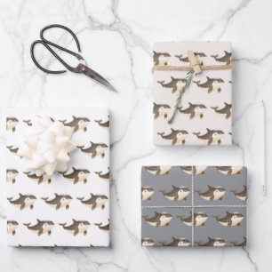 Schattige Winter Arctische Walvis Inpakpapier Vel