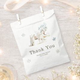 Schattige Winter Arctische Wolf Baby Shower Bedankzakje