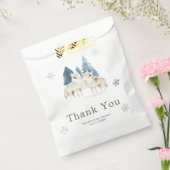 Schattige Winter Arctische Wolf Baby Shower Bedankzakje (Gezegeld)