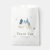Schattige Winter Arctische Wolf Baby Shower Bedankzakje (Voorkant)