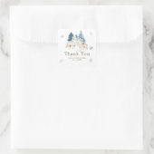 Schattige winter Arctische Wolf Verjaardagsfeestje Vierkante Sticker (Tas)